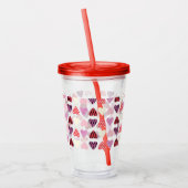 Valentinstag Patterned Hearts Monogram Acryltrinkbecher (Links)