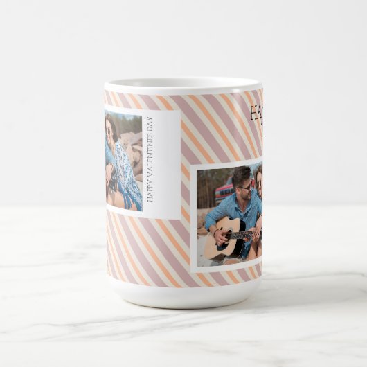 Valentinstag Peach Foto Collage Kaffeetasse (Mittel)