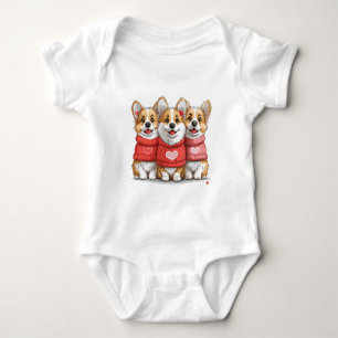 Valentinstag Pembroke Welsh Corgi Dogs Baby Strampler