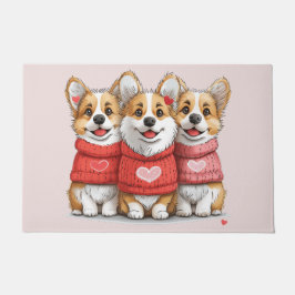 Valentinstag Pembroke Welsh Corgi Dogs Fußmatte