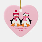 Valentinstag Penguins Keramik Ornament (Hinten)