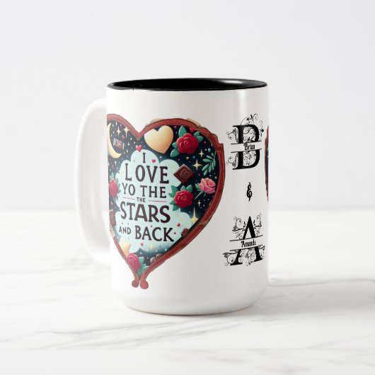 Valentinstag personalisierbar zweifarbige tasse (Vorderseite Links)