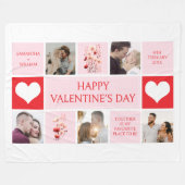 Valentinstag Personalisierte FotoCollage Fleecedecke (Vorderseite (Horizontal))