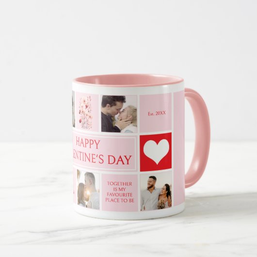 Valentinstag Personalisierte FotoCollage Tasse (VorderseiteRechts)