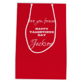 Valentinstag, Personalisierter Tag des Roten Valen Mittlere Geschenktüte (Rückseite)