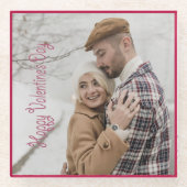 Valentinstag Personalisiertes Foto Glasuntersetzer (Vorderseite)