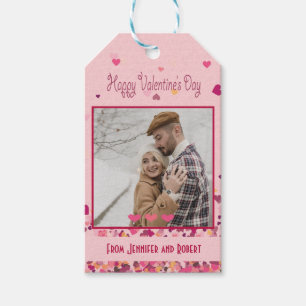 Valentinstag Personalisiertes Foto Rosa Herzen Geschenkanhänger