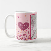 Valentinstag Personalisiertes Foto Rosa Herzen Kaffeetasse (Links)