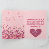 Valentinstag Personalisiertes Foto Rosa Herzen Karte (Innenseite)