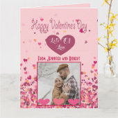 Valentinstag Personalisiertes Foto Rosa Herzen Karte (Gelbe Blume)