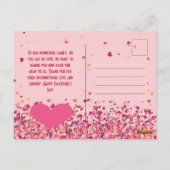 Valentinstag Personalisiertes Foto Rosa Herzen Postkarte (Rückseite)