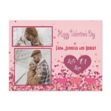 Valentinstag Personalisiertes Foto Rosa Herzen