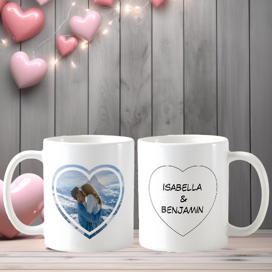 Valentinstag Personalisiertes Foto und Namen Kaffeetasse
