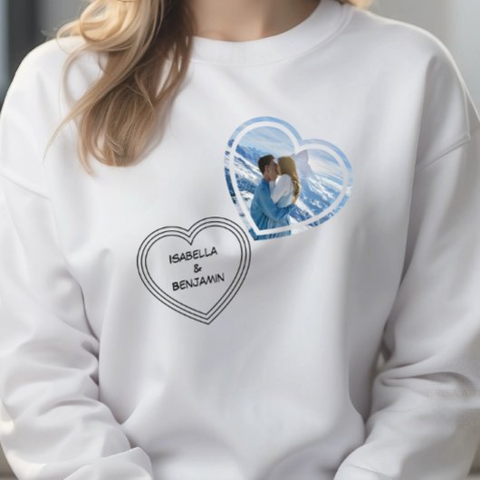 Valentinstag Personalisiertes Foto und Namen Sweatshirt