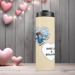 Valentinstag Personalisiertes Foto und Namen Thermosbecher