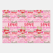 Valentinstag Persönlicher Name Teddy Bären Herz Geschenkpapier Set (Vorderseite 2)