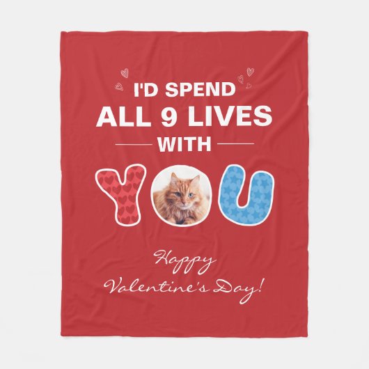 Valentinstag-Pet-Foto Fleecedecke (Vorderseite)