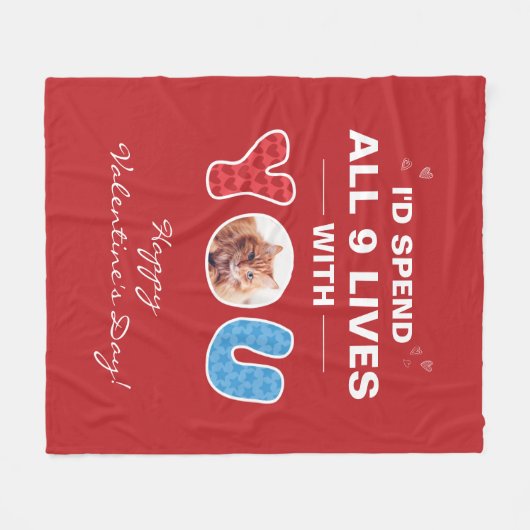 Valentinstag-Pet-Foto Fleecedecke (Vorderseite (Horizontal))