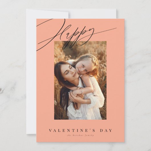 Valentinstag-Pfirsich Valentinkarte Feiertagskarte (Vorderseite)