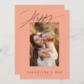 Valentinstag-Pfirsich Valentinkarte Feiertagskarte (Vorne/Hinten)