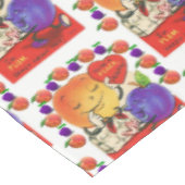 Valentinstag Pfirsiche Pfirsiche Pflaumen Tischdecke (Schrägansicht)