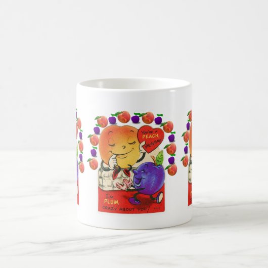 Valentinstag Pfirsiche Pflaumen Tasse (Mittel)