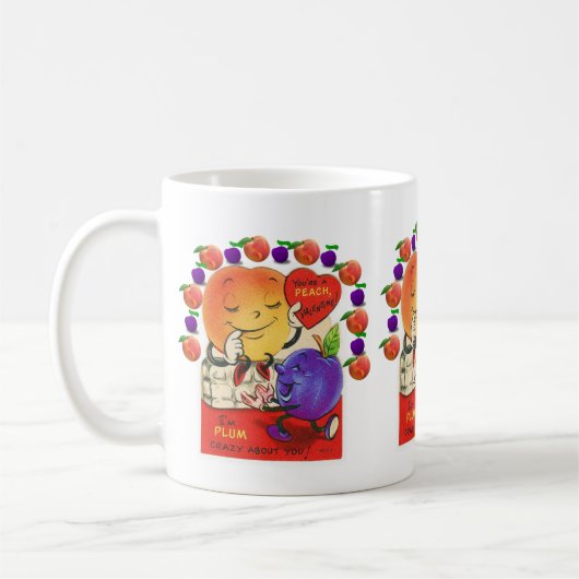 Valentinstag Pfirsiche Pflaumen Tasse (Links)