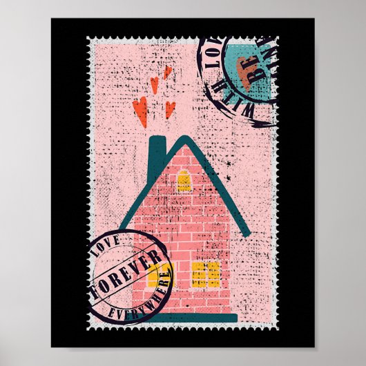 Valentinstag Philatelist Liebe Postleitzahl Briefm Poster (Vorne)