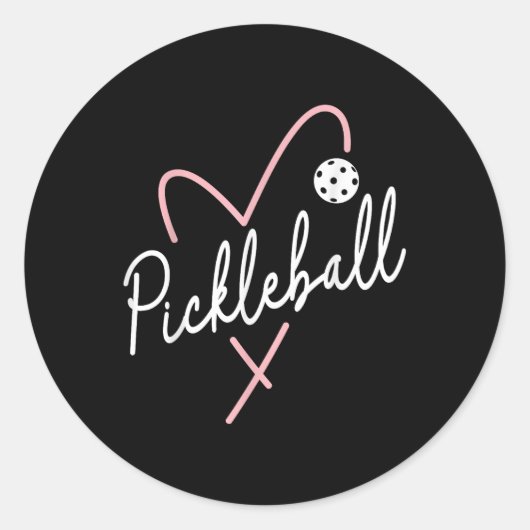 Valentinstag Pickleball Herzschlag Runder Aufkleber (Vorderseite)