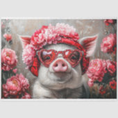 Valentinstag Pig Decoupage Seidenpapier (Vorderseite)