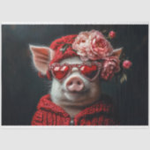 Valentinstag Pig Decoupage Seidenpapier (Vorderseite)