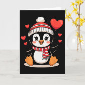 Valentinstag Pinguin Herz Ballon Cute  Karte (Gelbe Blume)