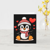 Valentinstag Pinguin Herz Ballon Cute  Karte (Gelbe Blume)