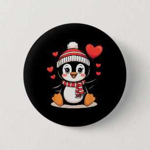 Valentinstag Pinguin Herz Bylloon Süß Button