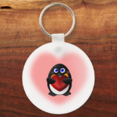 Valentinstag Pinguin mit Herz Schlüsselanhänger (Vorderseite)
