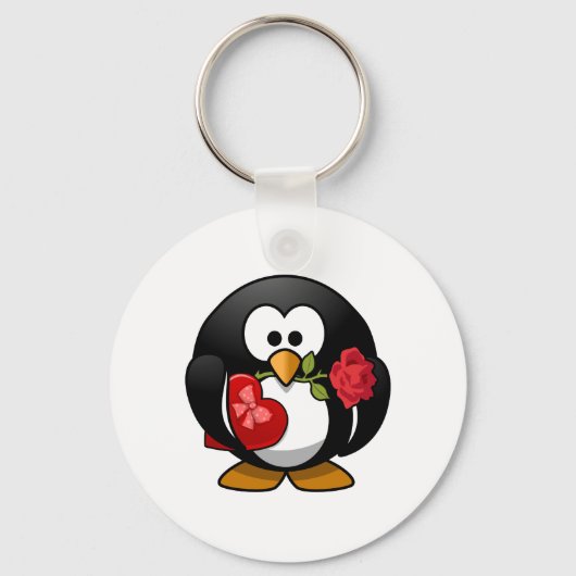 Valentinstag Pinguin Schlüsselanhänger (Vorderseite)