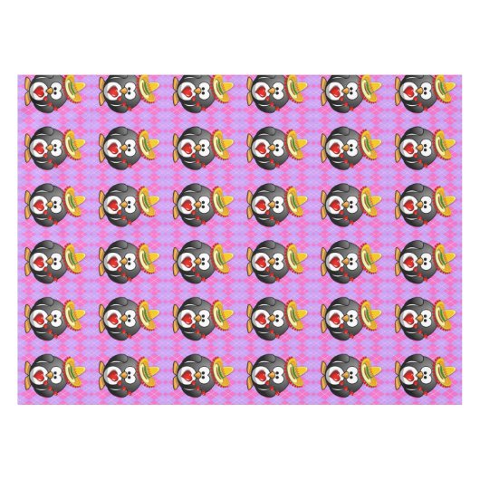 Valentinstag Pinguin Tischdecke (Vorderseite (Horizontal))