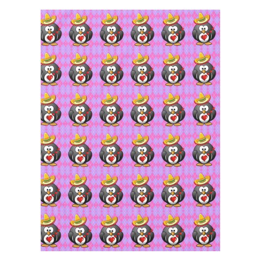 Valentinstag Pinguin Tischdecke (Vorderseite)