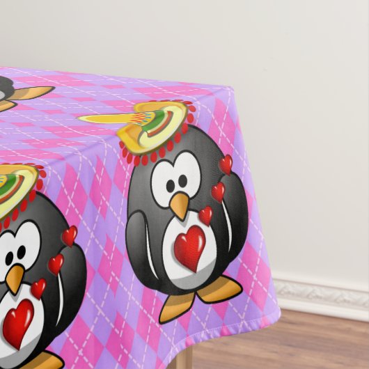 Valentinstag Pinguin Tischdecke (Beispiel)