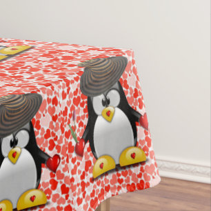 Valentinstag Pinguin Tischdecke