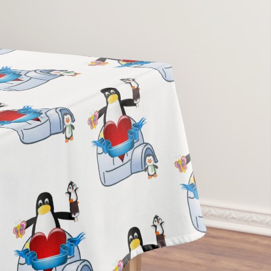 Valentinstag Pinguin Tischdecke (Beispiel)