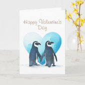 Valentinstag Pinguine Grußkarte Karte (Gelbe Blume)