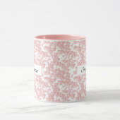Valentinstag Pink Floating Heart Mustername Tasse (Zentrum)