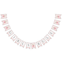 Valentinstag Pink Girl's Rule Heart Cactus Wimpelkette