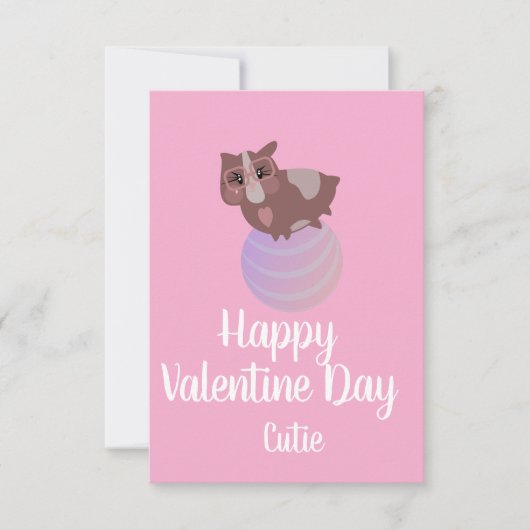 Valentinstag Pink Niedlich Hamster Karte (Vorderseite)