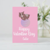 Valentinstag Pink Niedlich Hamster Karte (Stehend Vorderseite)