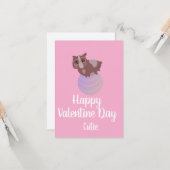 Valentinstag Pink Niedlich Hamster Karte (Vorderseite/Rückseite Beispiel)