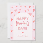 Valentinstag Pink Peach Hearts Foto Feiertagskarte (Vorderseite)