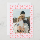 Valentinstag Pink Peach Hearts Foto Feiertagskarte (Rückseite)