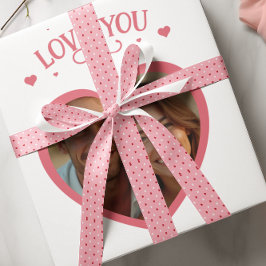 Valentinstag pinkfarbene Liebe Satinband